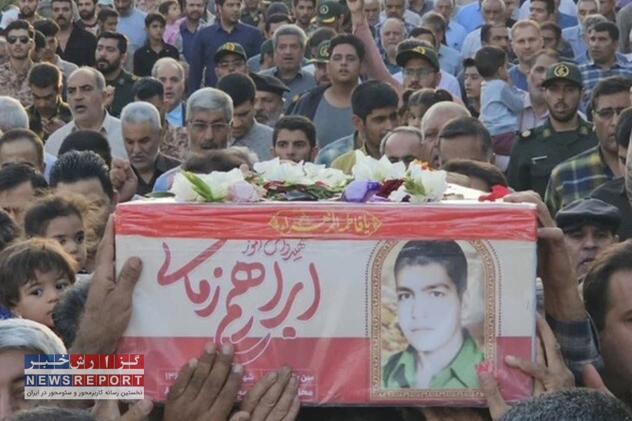 پیکر شهید ابراهیم زمانی باجگانی مورد استقبال مردم بافق قرار گرفت